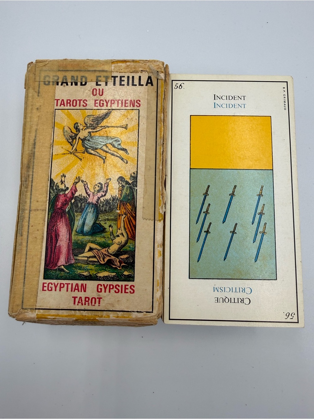 Vtg French 78 Tarot Deck Grand Etteilla B.P. Grimaud 1969 Egyptian Gypsies